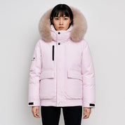 Dames winterjas – warme jas met grote bontkraag en waterafstotende stof