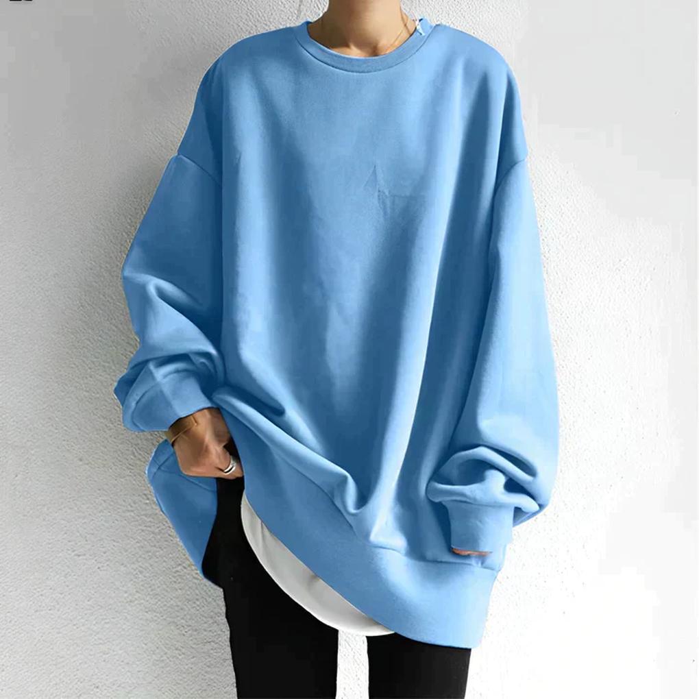 Oversized trui dames – losse gebreide trui met ronde hals en casual pasvorm