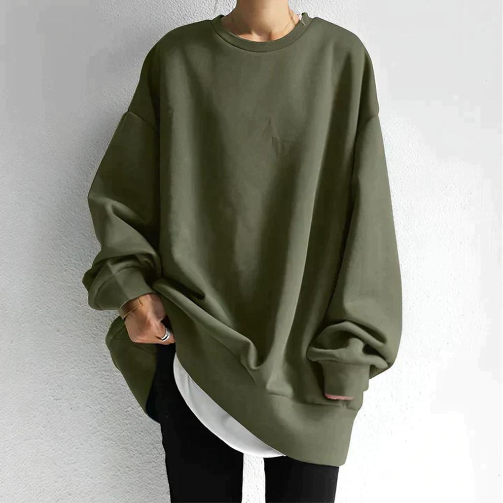 Oversized trui dames – losse gebreide trui met ronde hals en casual pasvorm