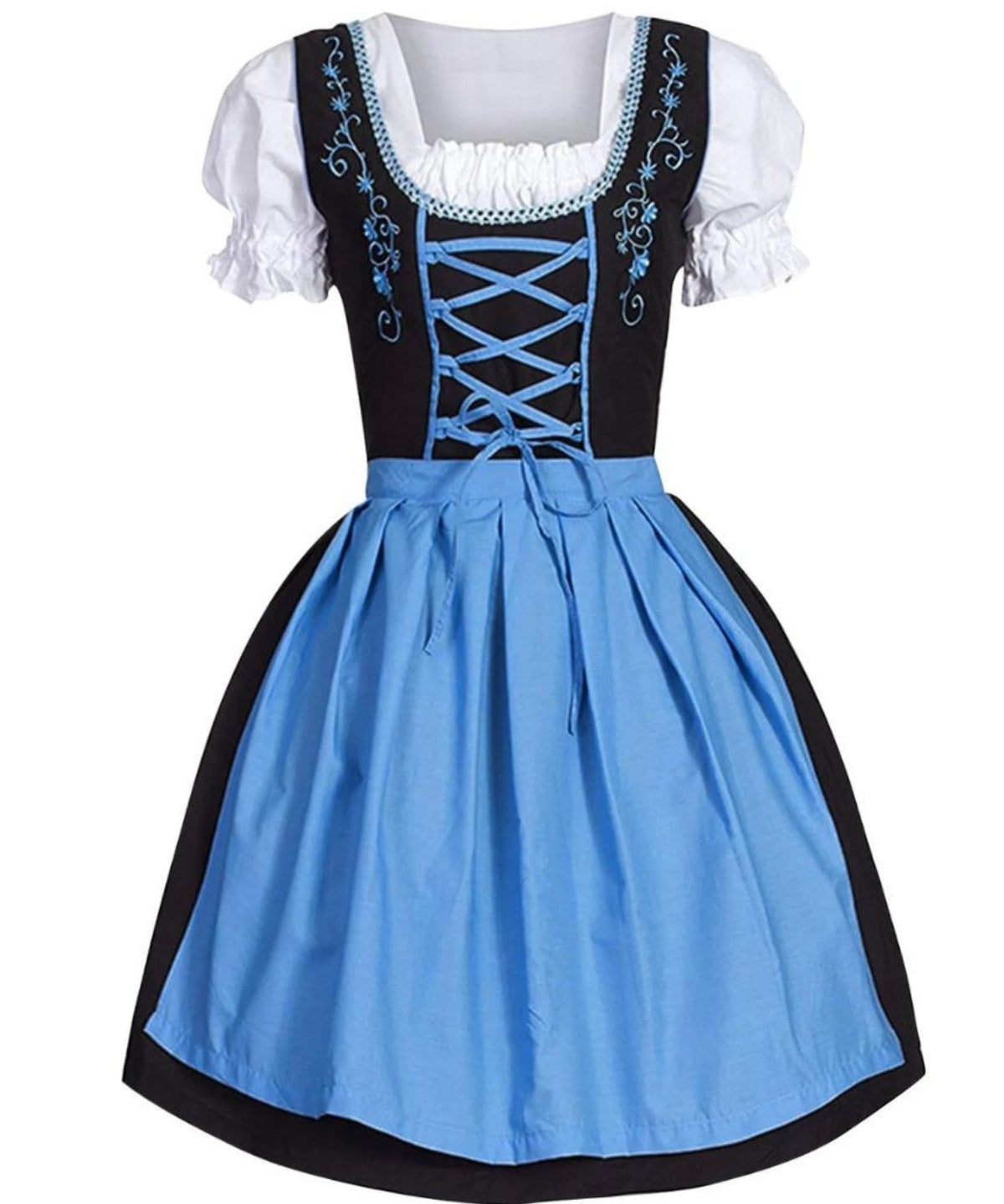 Oktoberfest Dirndl Jurk met Borduurwerk en Schort – Dames