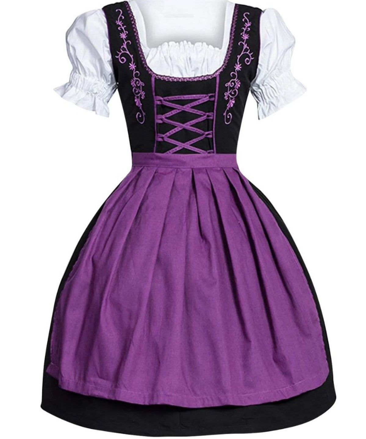 Oktoberfest Dirndl Jurk met Borduurwerk en Schort – Dames