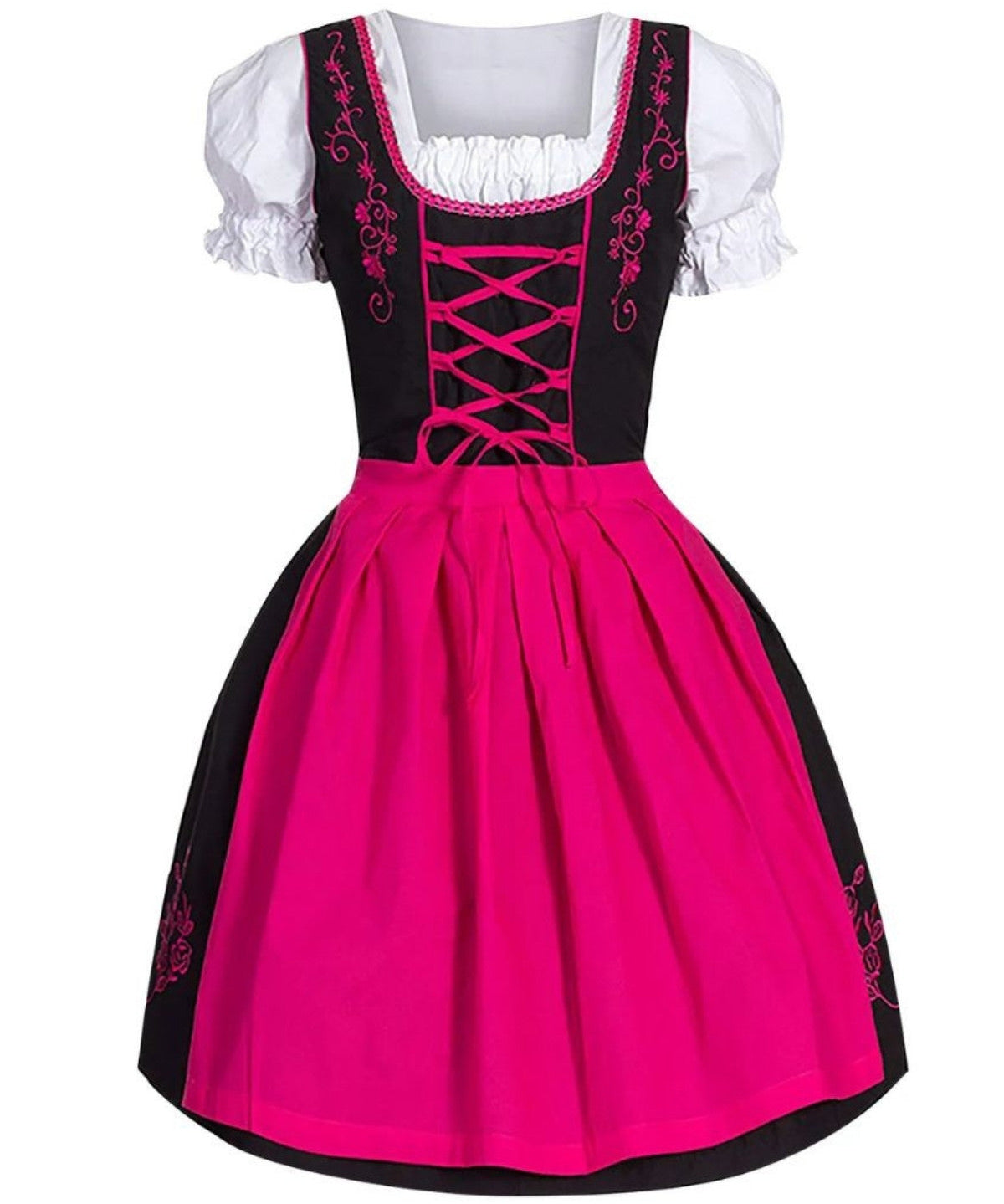 Oktoberfest Dirndl Jurk met Borduurwerk en Schort – Dames