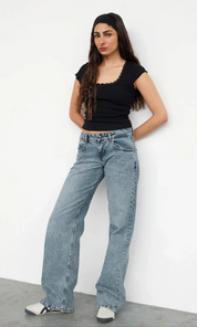 Mila Low Waist Jeans Dames – Stretch Denim met Lage Taille & Comfortabele Pasvorm
