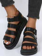 Sandalen dames | Trendy verstelbare gesp | Comfortabele zomersandalen met brede bandjes