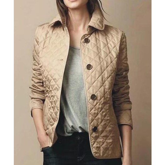Gewatteerde damesjas met ruitstiksel – lichte quilted jas met isolatie
