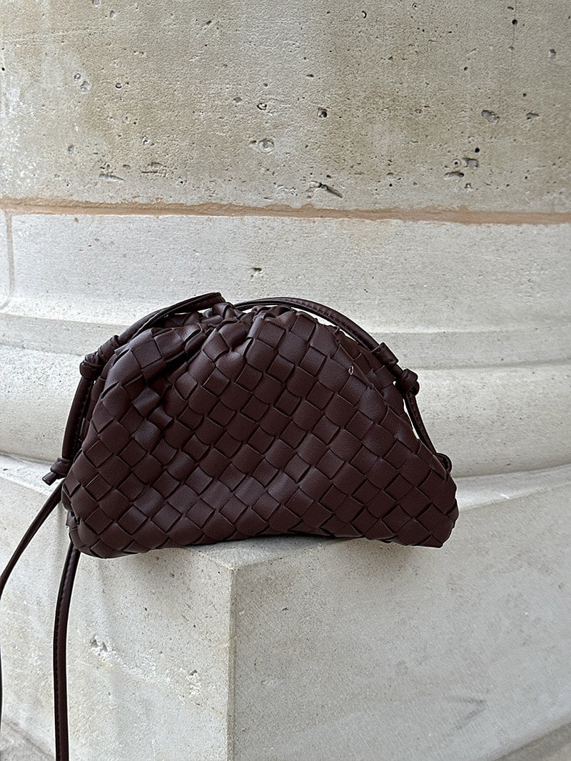Pouch Bag – Gevlochten Design met Trekkoordsluiting voor Avonden en Events