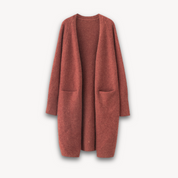 Lange dames cashmere cardigan – luxueus vest met open voorkant voor herfst en winter
