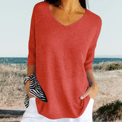 Gerda | Zomerse V-Hals Top – Luchtig, Elegant & Comfortabel