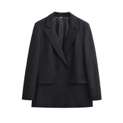 Dames blazer met dubbele knoopsluiting – minimalistisch en gestructureerd