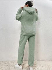 Lana teddy huispak dames – ultra-comfortabele winterset met hoodie