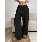 Dames corduroy broek met hoge taille – ontspannen pasvorm en trendy design