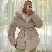 Mara – Elegante gewatteerde damesjas | Trendy winterparka met ceintuur & chique uitstraling