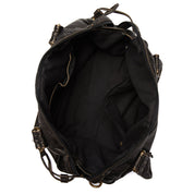 Grote Zwarte Vintage Handtas – Ruime PU-Leren Tas met Schouderband & Opbergvakken