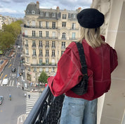 Rode oversized damesjas – stijlvolle leren jas met trendy pasvorm