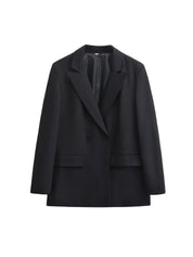 Dames blazer met dubbele knoopsluiting – minimalistisch en gestructureerd