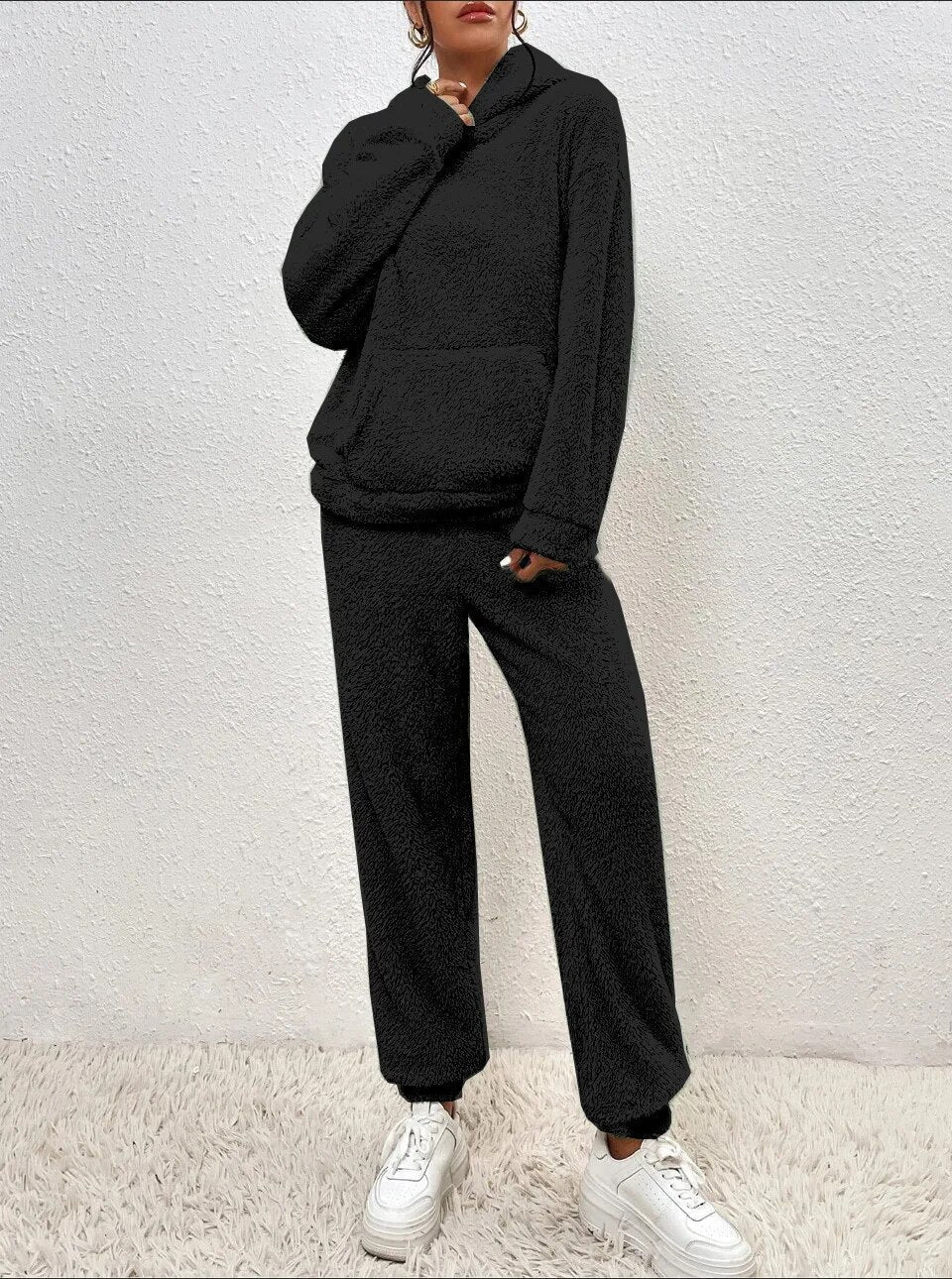 Lana teddy huispak dames – ultra-comfortabele winterset met hoodie