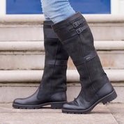 Waterdichte outdoor laarzen dames – leren laarzen met hoge schacht en gespen