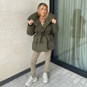 Mara – Elegante gewatteerde damesjas | Trendy winterparka met ceintuur & chique uitstraling