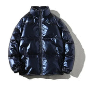 Winddichte metallic puffer winterjas heren – warme en waterafstotende jas voor koude dagen