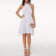 Esta | Dames Halter Feestjurk | Elegante Cocktailjurk met High-Low Zoom