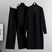Roxy 3-delige co-ord set dames – gebreide cardigan, coltrui & wijde broek