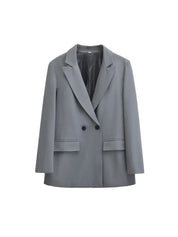 Dames blazer met dubbele knoopsluiting – minimalistisch en gestructureerd