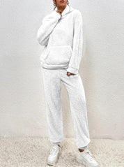 Lana teddy huispak dames – ultra-comfortabele winterset met hoodie