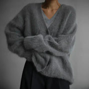 Fluffy Wollen Vest Dames – Zacht Gebreid Vest met Knopen voor Herfst & Winter