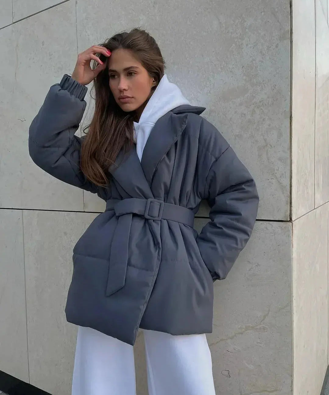 Senna pufferjack dames met ceintuur – warm & stijlvol winterjack