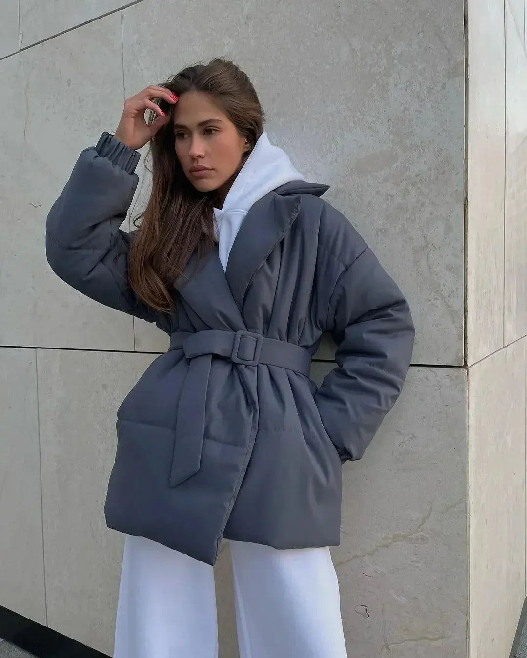 Senna pufferjack dames met ceintuur – warm & stijlvol winterjack