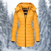 Waterdichte halflange dames winterjas – warme Garin jas met capuchon en zakken