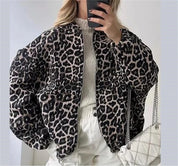 Leo dames bomberjas – trendy luipaardprint jas met ritssluiting en comfortabele pasvorm