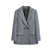 Dames blazer met dubbele knoopsluiting – minimalistisch en gestructureerd
