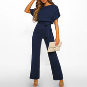 Elegante jumpsuit dames – chique wide leg jumpsuit met lace-up taille