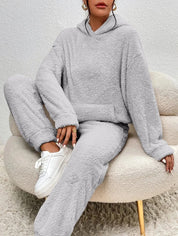 Lana teddy huispak dames – ultra-comfortabele winterset met hoodie
