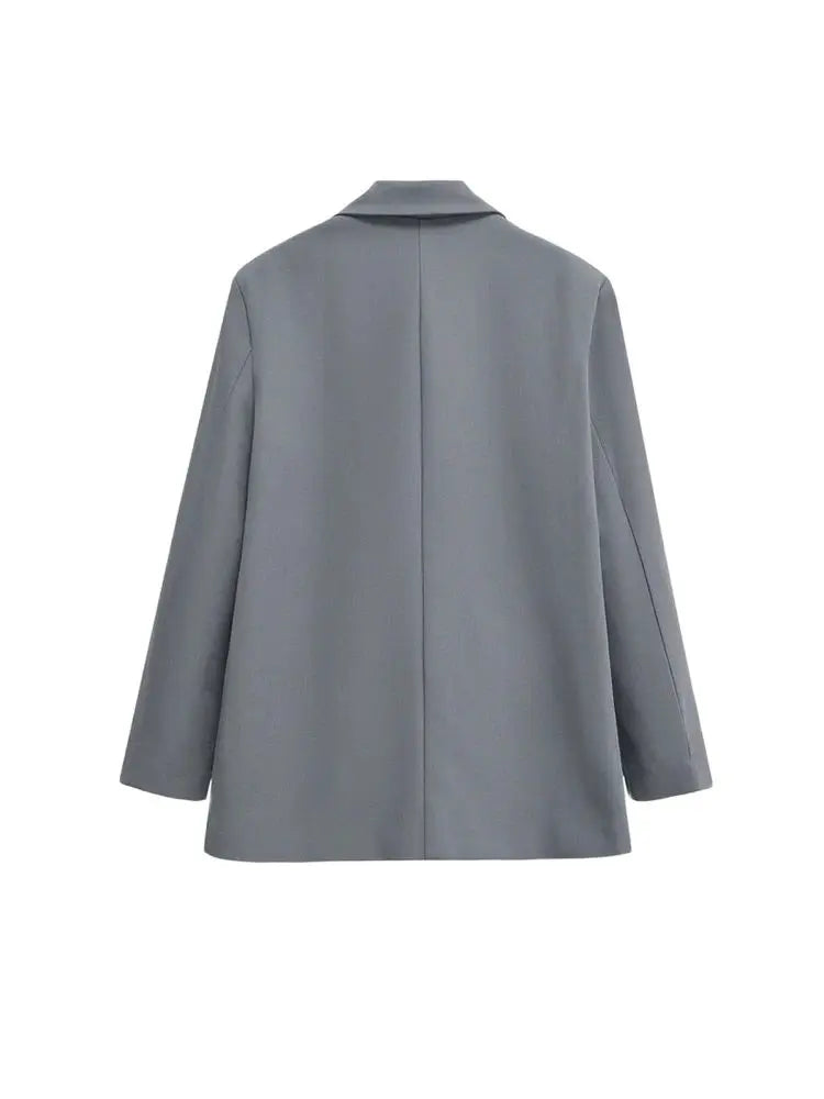 Dames blazer met dubbele knoopsluiting – minimalistisch en gestructureerd