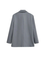 Dames blazer met dubbele knoopsluiting – minimalistisch en gestructureerd