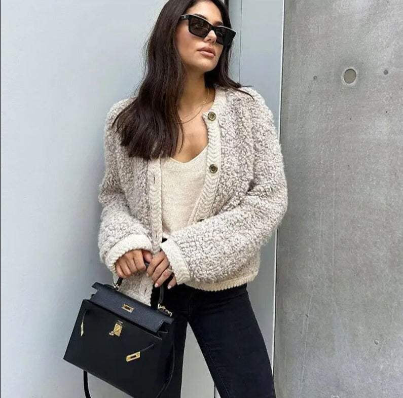 Trendy Dames Overshirt in Teddy-Stijl – Zachte Warme Jas voor Herfst en Winter