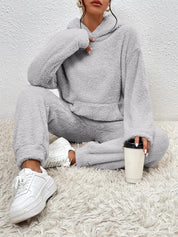 Lana teddy huispak dames – ultra-comfortabele winterset met hoodie