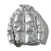 Winddichte metallic puffer winterjas heren – warme en waterafstotende jas voor koude dagen