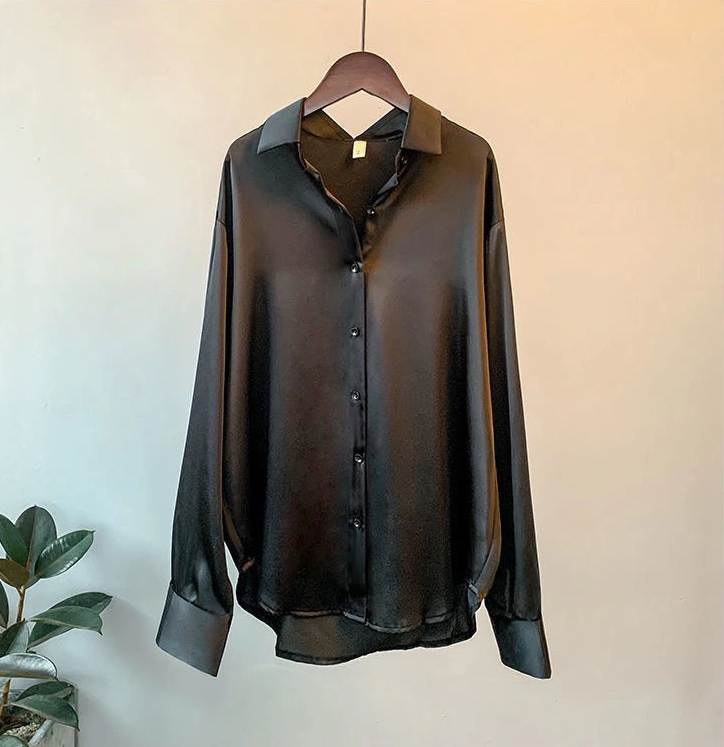 Vardi Dante Myra Zijden Blouse – Luxe Klassieke Damesblouse met Lange Mouwen