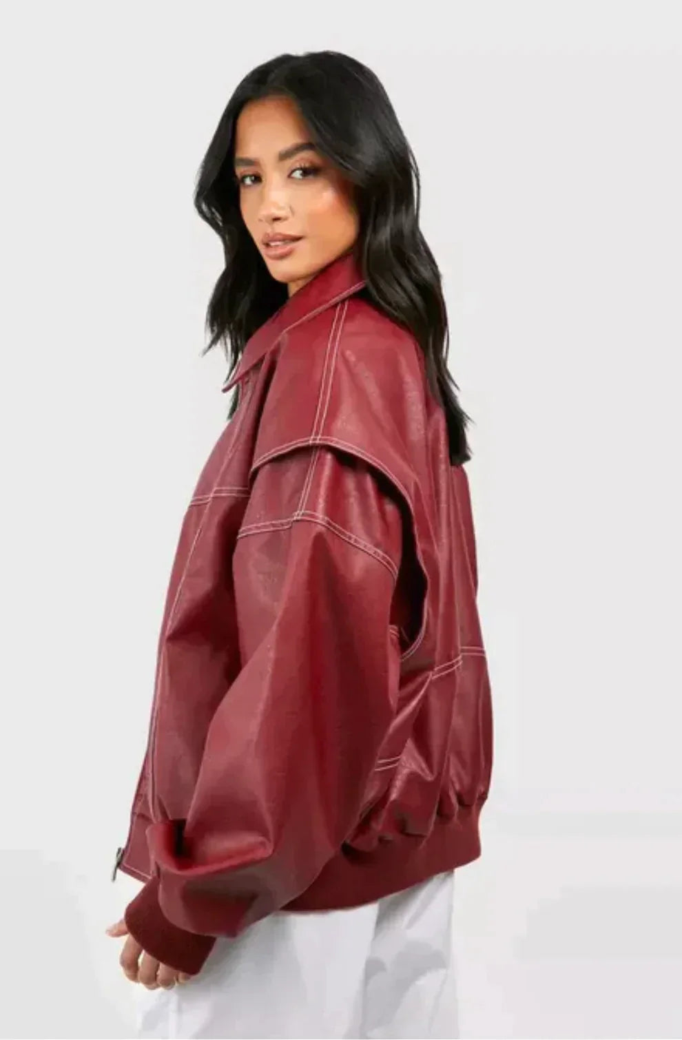 Vivien leren jas dames | Oversized leren damesjas | Trendy zacht leer in modieuze kleuren