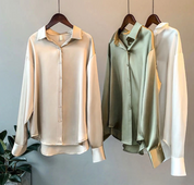 Vardi Dante Myra Zijden Blouse – Luxe Klassieke Damesblouse met Lange Mouwen