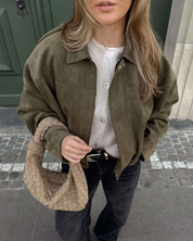Dames suède jas – oversized leren jas met zachte voering en moderne city-look