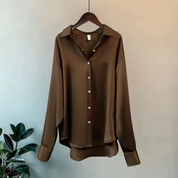 Zijden blouse dames – elegante lange mouwen blouse van zachte zijde