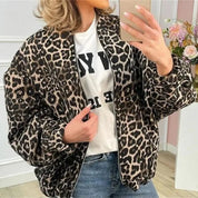 Leo dames bomberjas – trendy luipaardprint jas met ritssluiting en comfortabele pasvorm