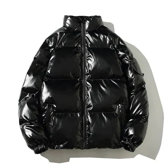 Winddichte metallic puffer winterjas heren – warme en waterafstotende jas voor koude dagen