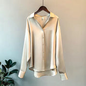 Vardi Dante Myra Zijden Blouse – Luxe Klassieke Damesblouse met Lange Mouwen