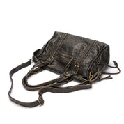Grote Zwarte Vintage Handtas – Ruime PU-Leren Tas met Schouderband & Opbergvakken