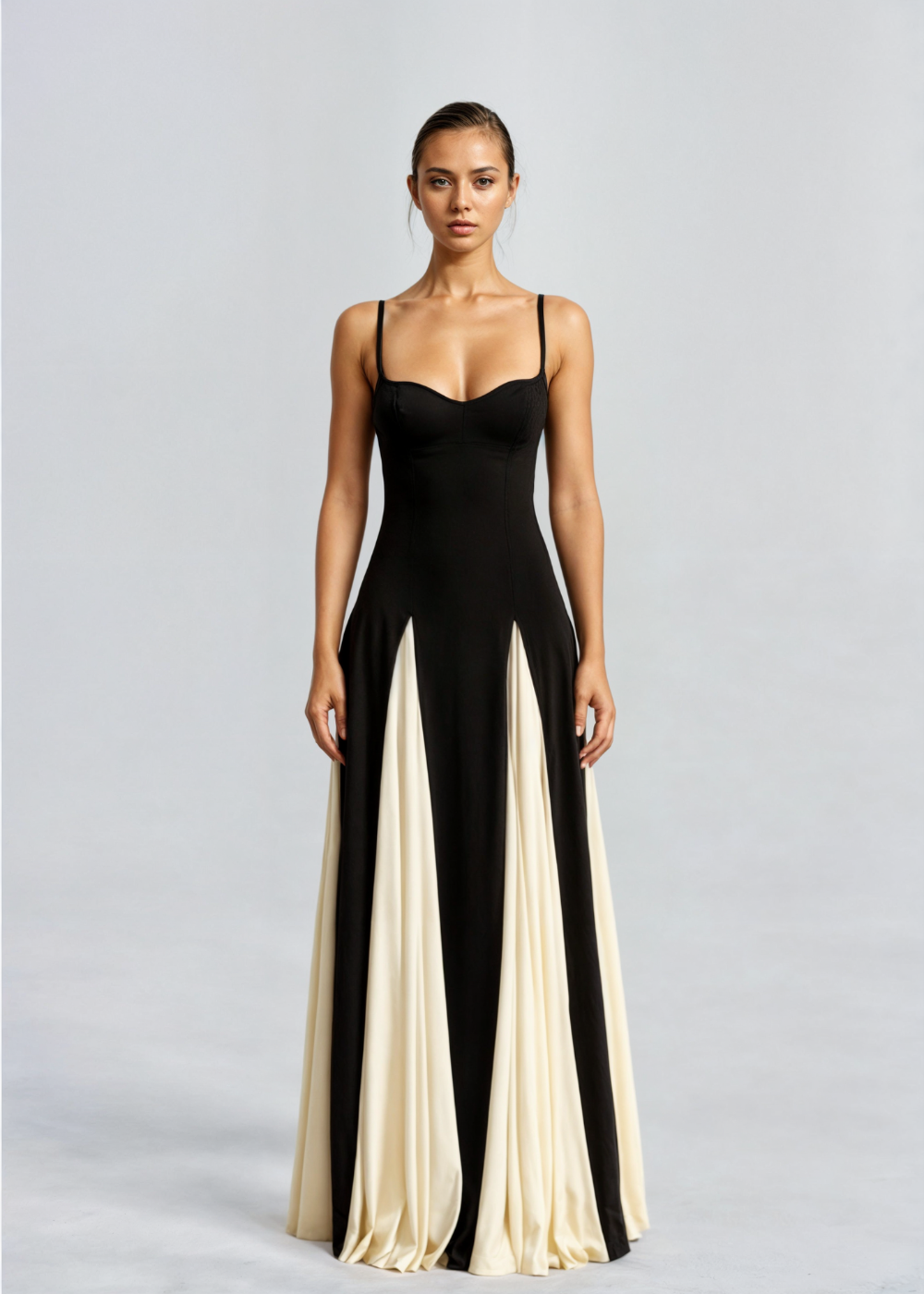 Elegante maxi jurk dames – lange avondjurk met soepele pasvorm